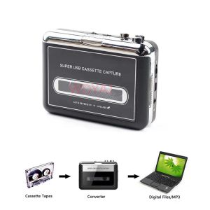 Reproductor USB Cassette Registrador Recordadora Captura Audio Audio Música Capejar el casete para convertidor MP3 con altavoz