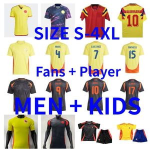 22 23 24 25 25 Colombia Soccer Jerseys 2024 1990 Retro Valderrama James Copa America Football Shirt Falcao Camiseta de Futbol Maillot Cuadrado Player Versie Men Kids Men Kids