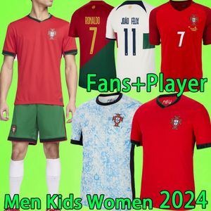 Portugal Versión del jugador 2020 2021 Ronaldo Soccer Jerseys Joao Felix Home Red Away White Football Shirts 20 21 Portugal Guedes Camisa de Futebol