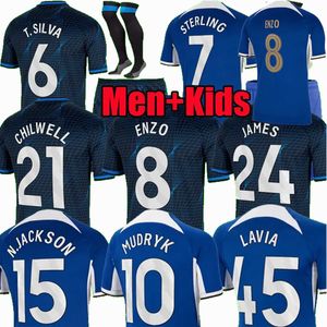 Fans de joueurs CAICEDO NKUNKU MUDRYK CFC Soccer Jerseys 2023 2024 N.JACKSON ENZO COLWILL LAVIA PALMER STERLING T.SILVA GALLAGHER MADUEKE Football Hommes Enfants Chemise 4XL
