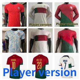 VERSIÓN DEL JUGADOR 2024 2025 Portugal camisetas de fútbol 22 23 24 25 RONALDO FERNANDES DIOGO RUBEN NEVES JOAO FELIX Portuguesa Camisetas de fútbol BERNARDO Manga larga