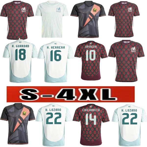 De calidad superior 4XL México 24/25 Copa América RAUL CHICHARITO Mejores camisetas de fútbol de producción LOZANO DOS SANTOS H.LOZANO Hombres portero Camisetas de fútbol Uniformes