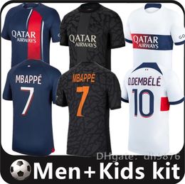 2023 2024 Maillots de football Parijs voetbalshirts MBAPPE O.DEMBELE Lee Kang In HAKIMI 23 24 Paris VOETBALSHIRT MARQUINHOS VERRATTI maillot voet Heren kinderkit 16-4XL