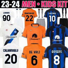 23 24 LUKAKU voetbalshirt BARELLA DZEKO LAUTARO VIDAL J. CORREA 2023 2024 voetbalshirt CALHANOGLU GAGLIARDINI heren tenue 3e kinderuitrusting DIMARCO