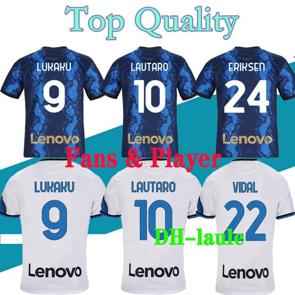 21 22 camisetas de fútbol INTERes LUKAKU MILAN VIDAL BARELLA LAUTARO ERIKSEN ALEXIS 21 22 camiseta de fútbol 2021 2022 uniformes