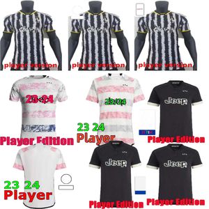 Version joueur Jerseys de football 2023 2024 MILIK DI MARIA VLAHOVIC KEAN POGBA CHIESA McKENNIE LOCATELLI Chemise de football 22 23 24 Kits hommes unifor JUvEntUs