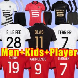 Volle set Stade Rennais 23 24 Soccer Jerseys Rennes Maillot de Foot 2023 2024 Sulemana Bourigeaud Terrier Guirassy Aguerd Traore Football Shirts Men Kids Fans speler