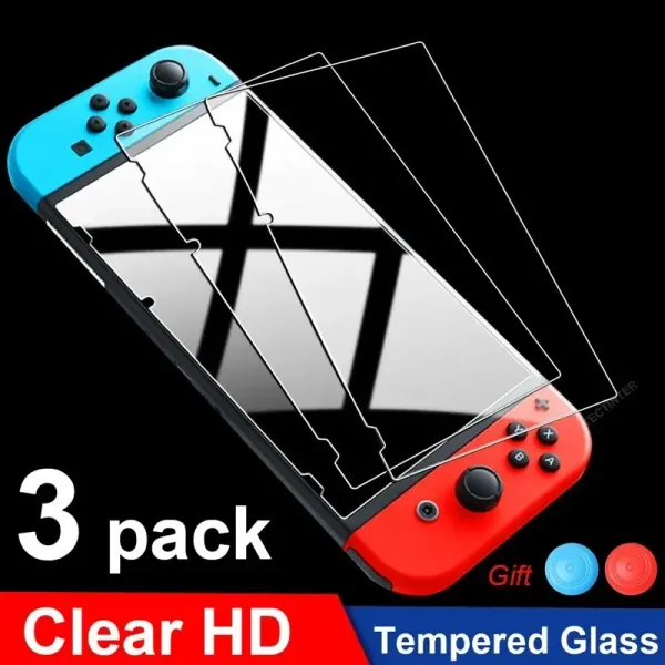 Players 1/2 / 3pcs Protection Temperred Verre pour Nintendo Switch Screen Protector Film For Switch Oled / Lite NS Glass Accessories