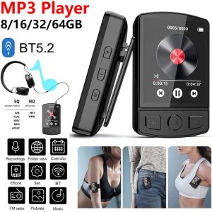 Reproductores de 1.8 pulgadas MP3 MP4 Música Clip Mini Walkman Bluetooth Compatible 5.2 Soporte de reproductor MP3 FM Radio/Ebook/Voice Recorder/Clock