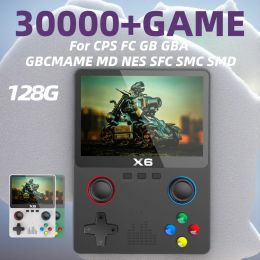 Joueurs 128G 30000 + Games Nouvelles consoles portables x6 Rétro 3,5 "Écran 2000mAh Batterie 640x480 pour SFC GBC GBA Handle Connection Mini Arcade