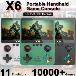 Spelers 2023 Nieuwe X6 handheld game speler 3.5 inch draagbare videogame console 10000 spellen voor kinderen mini -game machine 3D jpoystick