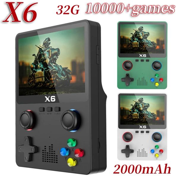 Joueurs 2024 X6 Portable Retro Game Console 4K 10000+ Jeux Boîte 3.5 pouces mini-codule vidéo de jeu vidéo Player pour les enfants adultes