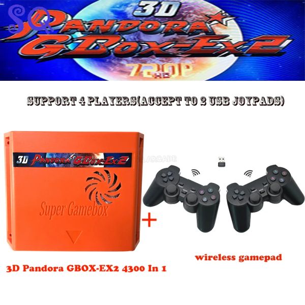 Players 3D Jamma Pandora Ex2 Gbox 4300 dans 1 Box Game Bord Arcade Cartridge PCB 720p VGA HDMI Wired Wireless GamePad Set
