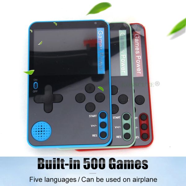 Joueurs 500 jeux Mini console de jeu vidéo portable ultra mince joueurs de jeu portables jeu rétro 8 bits Gameboy Consolas 2,4 pouces