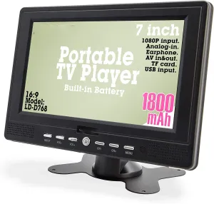 Players 7 pouces Portable TV DVBT2 ATSC ISDBT Digital TV et Analog Mini Small Car TFT LCD HD Télévision Télévision USB TF MP4