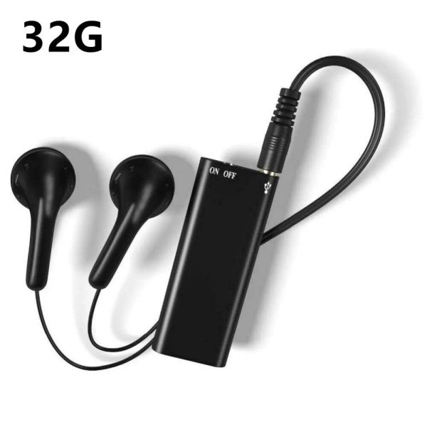 Lecteurs 8/16/32 Go Enregistreur vocal Enregistreur audio portable Charge USB Lecteur MP3 Mini magnétophone pour conférences Interviews Réunions