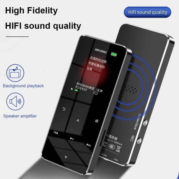 Joueurs 80 Go MP3 Étudiant Walkman Speaker Sports MP3 lecteur 300mAh Battery Bluetooth Compatible 5.0 avec Ebook Alarm FM Radio