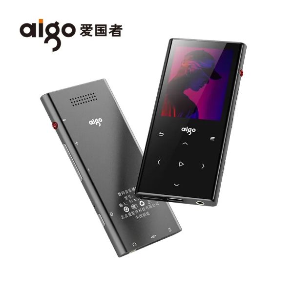 Joueurs Aigo M1 Lecteur MP3 Écran tactile en métal BT4.1 avec podomètre Haut-parleur intégré Perte HIFI Musique FM Enregistrement 2,4 en 128 Go Ebook