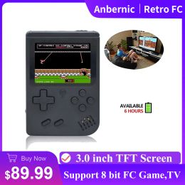 Jugadores Anbernic Retro FC Plus Consola de juegos 500 juegos Pantalla TFT de 3.0 pulgadas Batería de 600 mAh Reproductor de juegos portátil Admite juegos de 8 bits Stoc