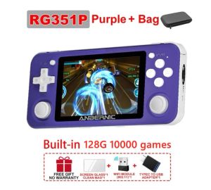 Joueurs Anbernic RG351P Console de jeu portable RG351M 3,5 pouces IPS 128G 10000+ PS1 GB FC PSP Retro Games Video Music Pocket Player Box