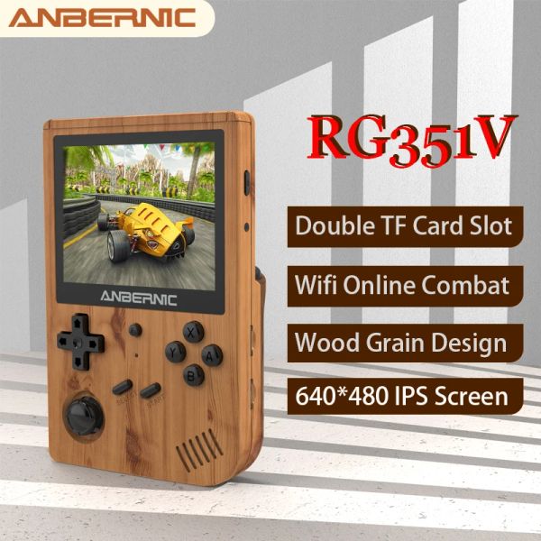 Jugadores ANBERNIC RG351V Mando de juegos 5000 Juegos clásicos RK3326 Mini consola de juegos retro portátil IPS Wifi Juego de combate en línea