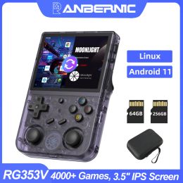 Joueurs Anbernic RG353V RG353VS Console de jeu portable rétro 3,5 pouces IPS Écran multitouch LPDDR4 Android Linux Wifi Lecteur de jeux vidéo