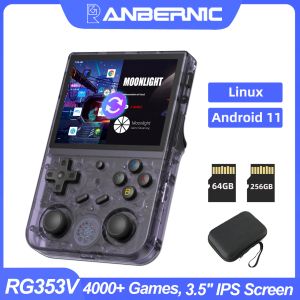 Joueurs Anbernic RG353V RG353VS Console de jeu portable rétro 3,5 pouces IPS Écran multitouch LPDDR4 Android Linux Wifi Lecteur de jeux vidéo