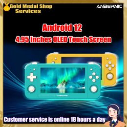 Joueurs Anbernic RG505 GAME HANDELD GAME 4,95 pouces OLED TOCK SCREAT Android 12 OS Console vidéo rétro portable 512G 70000 Jeux Cadeau PSP