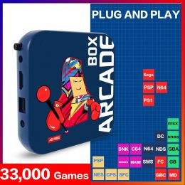 Players Arcade Box Classic Retro Retro Game Console pour PS1 / DC Breetin 33000 Jeux 64 Go Mini jeu vidéo Super Console 4K HD Affichage à la télévision