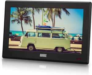 Joueurs Août DA100D 10inch TV portable avec télévision Freeview Digital LCD Car pour DVBT / DVBT2 Prise en charge de la carte USB SD / TF MP4 H.265