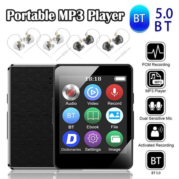 Players Bluetooth 5.0 Music mp3 Player Music Hifi HIFI Portable Walkman avec FM / EBOT / Recorder / MP4 Player vidéo 1,77 pouce Écran