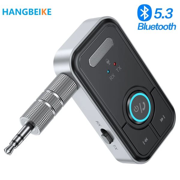 Jugadores Bluetooth 5.3 Aux Bluetooth Audio Adaptador de 3.5 mm Jack 2in1 Transmisor de receptor para auriculares con cable Altavoces TV Mp3 Player