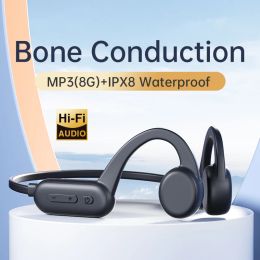 Joueurs Conduction osseuse Écouteurs TWS Bluetooth sans fil IPX8 Casque étanche Natation Lecteur MP3 avec mémoire 8G pour Xiaomi Iphone