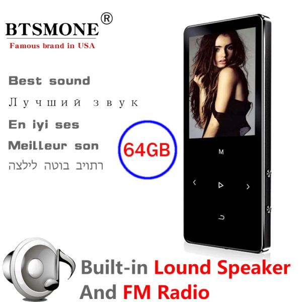 Lecteurs BTSMONE Nouvelle version Lecteur de musique MP3 Support Bluetooth avec haut-parleur et baladeur portable HiFi intégré de 16 Go avec FM / Radio