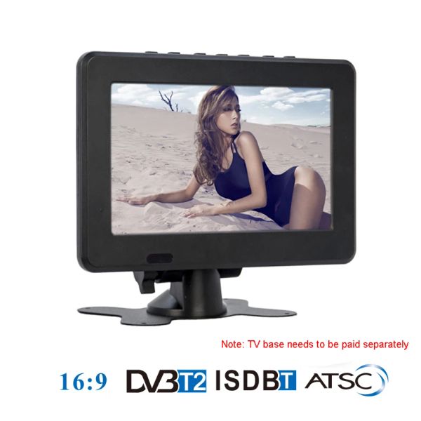 Players D7 Portable TV DVBT2 ATSC ISDBT TDT 7INCH Digital Analog Mini Small Car Télévision Télévision USB TF MP4 H.265 AC3