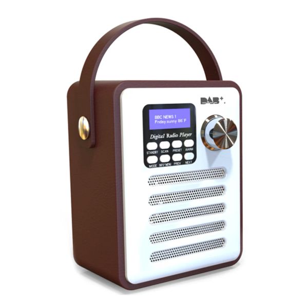 Les joueurs Dab Retro Retro Portable Rechargeable Digital Radio Audio MP3 Handsfree Wood LCD Affichage Stéréo Player USB