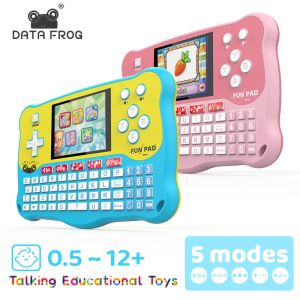 Joueurs Data Frog Baby Tablet Enfants Early Learn Education Machine Les tout-petits parlent la langue des sorts Jouets électroniques Console de jeu portable