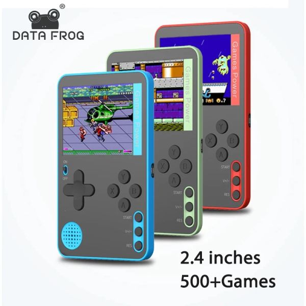 Joueurs Data Frog Portable Rétro UltraThin Rétro Console de jeu vidéo avec 500 jeux intégrés 2,4 pouces Rétro Machine de jeu électronique 2023