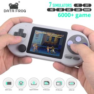 Players Data Frog SF2000 3 pouces IPS Screen Handheld Game Console Builtin 6000 jeux Portable Retro Video Game Console pour les enfants