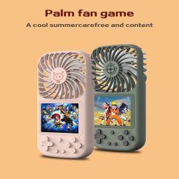 Ewwke F1 Console de jeu portable avec ventilateur USB, écran couleur, console de jeu rétro 500 en 1 avec mini ventilateur personnel pour enfants et adultes
