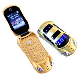 Players Flip Phone Mobile Phone 2G GSM Dual Sim Mini Sport Car Model Cell with Camera Flashlight Téléphone mp3 Bluetooth Call Nidren Heads