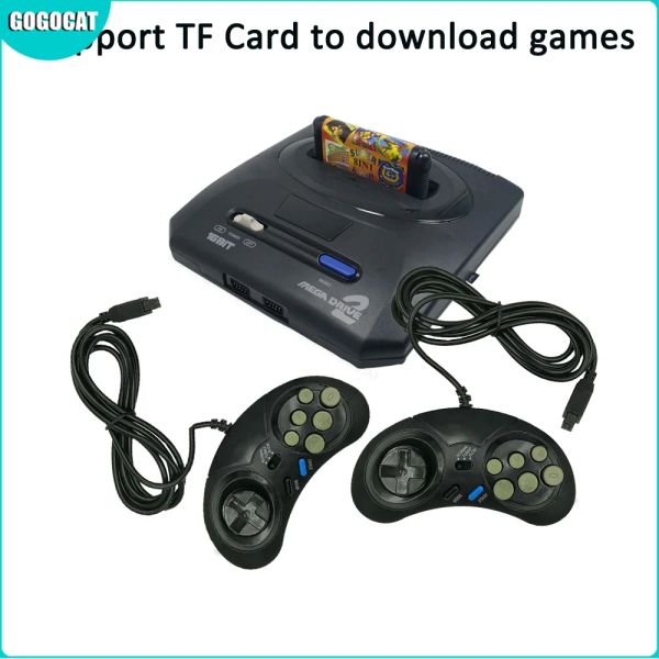 Reproductores para Sega MegaDrive MD2 Mini TV Consola de videojuegos Joystick Salida AV de 16 bits Controlador de gamepads con doble cable Dropshipp