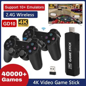 Players GD10 Retro Game Console Video Euelec 4.3 Système 2.4G Gamepads sans fil 128 Go 40000 Jeux X2 HD 4K GAME Stick pour PSP / PS1 / N64 / GB