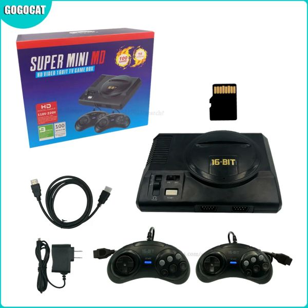 Joueurs GoGoCAT 16BIT HD MEGA DRIVE super mini console de jeu md vidéo HD 16bit jeux TV intégrés 700 jeux carte TF gratuite