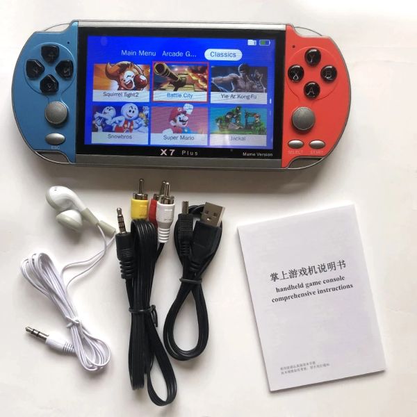 Joueurs chauds 5.1 pouces X7 Plus console de jeu vidéo 8GB double joystick console de jeu portable enfants portable rétro console de jeu