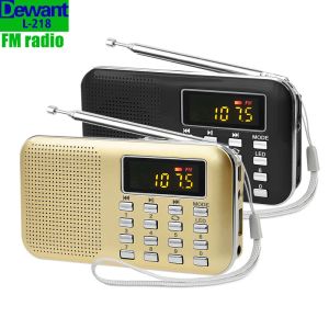 Reproductores L218 Recargable receptor de radio FM Radio de escaneo digital de mini bolsillo recargable con MP3 Audio Música Player Altavoz