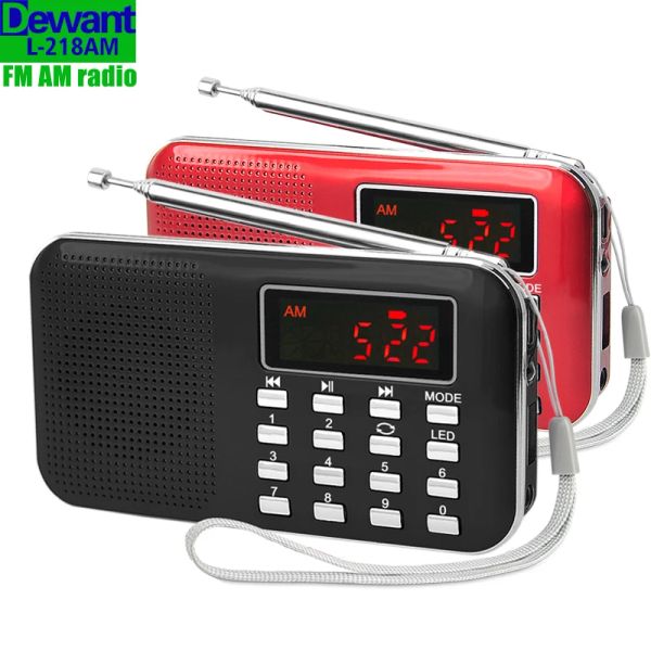 Reproductores L218AM Mini Pocket Digital Digital Scan FM AM Radio Receptor con Gurbani Pujabi MP3 Audio Música Player Player