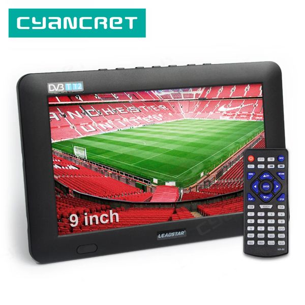 Players Leadstar 9 pouces Portable TV DVBT2 ATSC ISDBT TDT Digital et Analog Mini Small-Small Car Television Support USB TF PVR MP4 H.265 AC3