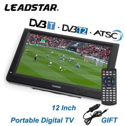 Players Leadstar D12 12 pouces LED HD Digital Player AC3 DVBT T2 ATSC Digital Télévision analogique Portable Mini Small Car TV MP4 Monitor