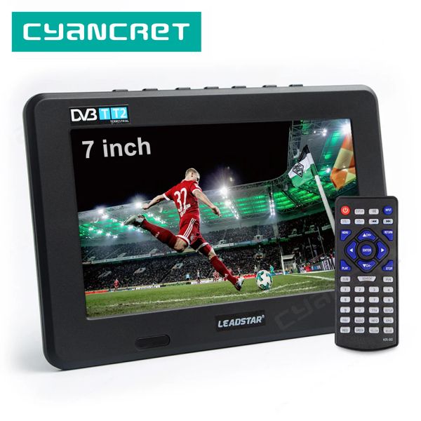 Jugadores Leadstar D7 TV portátil DVBT2 ATSC ISDBT TDT 7 pulgadas Analógico Digital Mini Small Tel TV Soporte USB TF MP4 H.265 AC3